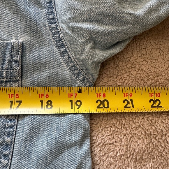 Vintage Express Button Up Jean Shacket 90s Faded Corduroy Lightweight Large - Picture 7 of 9